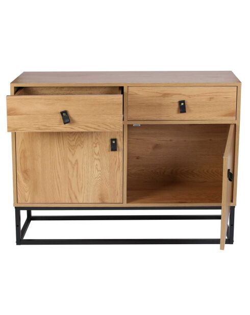 Buffet bois et métal Abbott naturel/noir - 100x80x29 cm
