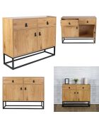 Buffet bois et métal Abbott naturel/noir - 100x80x29 cm