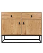 Buffet bois et métal Abbott naturel/noir - 100x80x29 cm