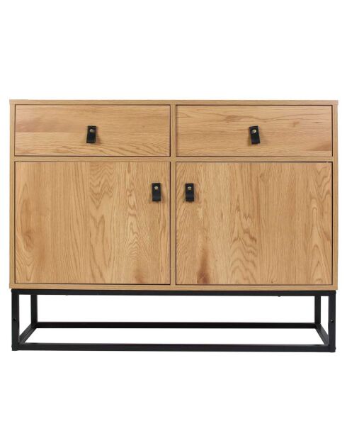 Buffet bois et métal Abbott naturel/noir - 100x80x29 cm