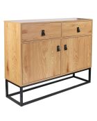 Buffet bois et métal Abbott naturel/noir - 100x80x29 cm