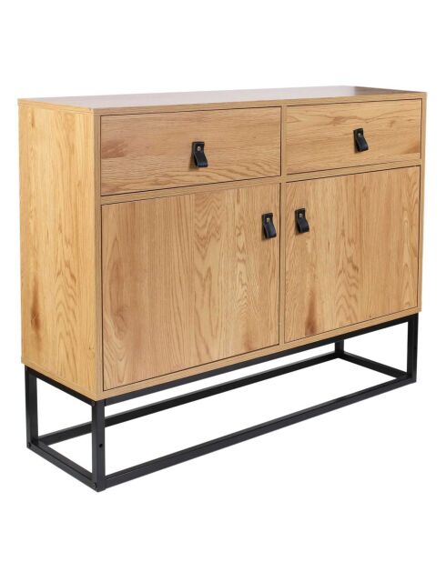 Buffet bois et métal Abbott naturel/noir - 100x80x29 cm