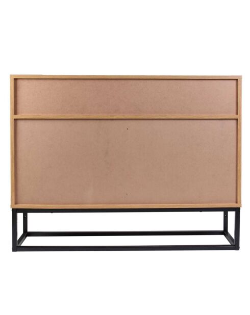 Buffet bois et métal Abbott naturel/noir - 100x80x29 cm