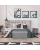 Coffre banc velours cotelé Giulia gris/souris - 77x38x38 cm