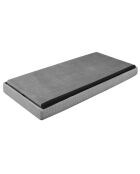 Coffre banc velours cotelé Giulia gris/souris - 77x38x38 cm