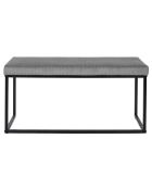 Banc Giulia velours cotelé gris/souris - 100x48x38 cm