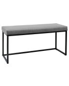 Banc Giulia velours cotelé gris/souris - 100x48x38 cm