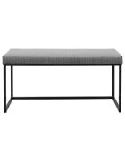 Banc Giulia velours cotelé gris/souris - 100x48x38 cm