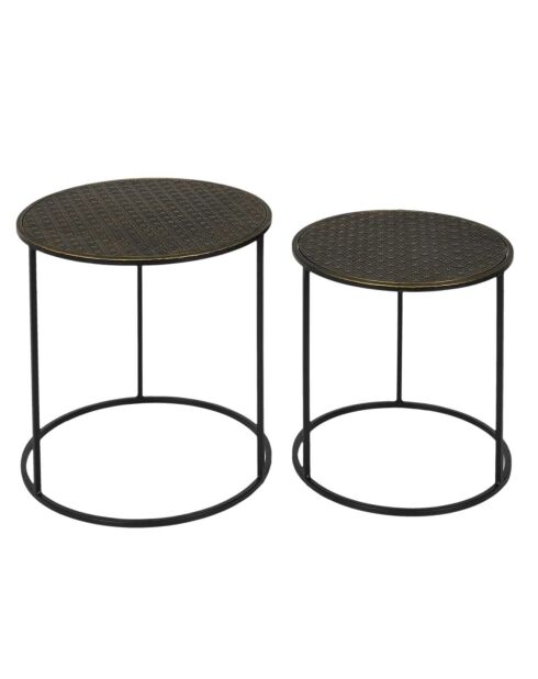 2 Tables gigognes martelé Mirage noir/doré