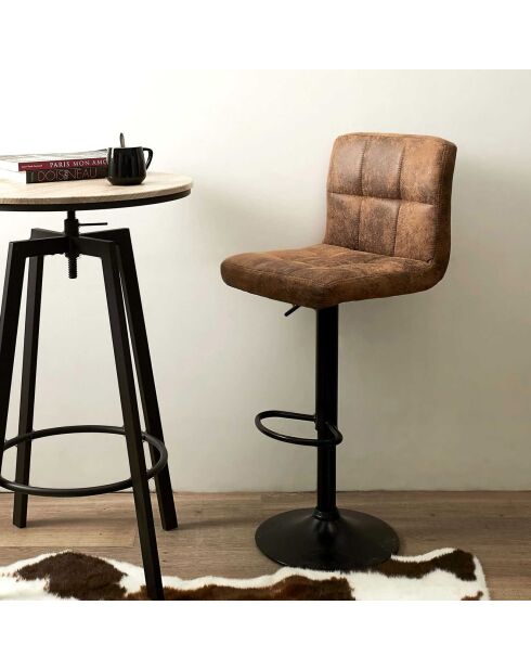 2 Chaises de bar réglables Downtown marron/noir - 43x93x42 cm
