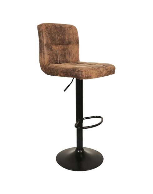 2 Chaises de bar réglables Downtown marron/noir - 43x93x42 cm