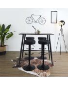 2 Tabourets de bar réglables Mumford noirs - 36x63.5x36 cm