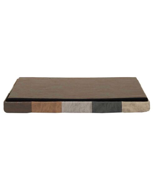 Coffre banc pliable Patchwork marron - 76x38x38 cm
