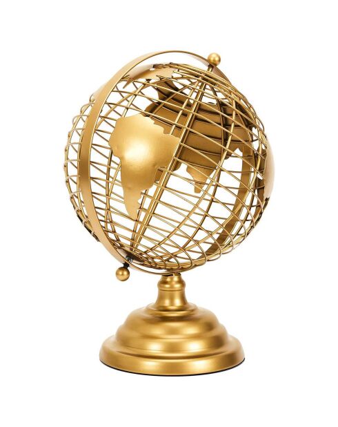 Globe terrestre en métal doré - 20.5x28x19 cm