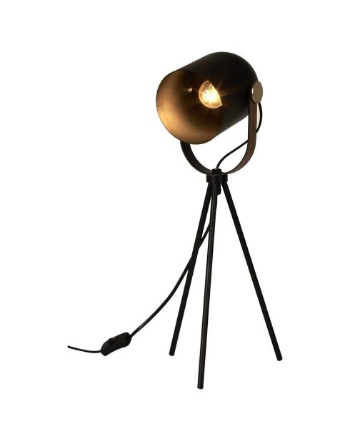 Lampe à poser indus noire - 20x46x20 cm
