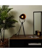 Lampe à poser indus noire - 20x46x20 cm