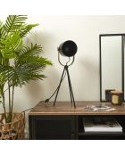 Lampe à poser indus noire - 20x46x20 cm