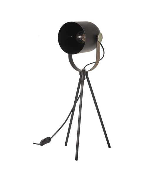 Lampe à poser indus noire - 20x46x20 cm