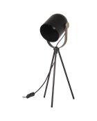 Lampe à poser indus noire - 20x46x20 cm
