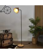 Lampadaire en métal noir - 34x145x24 cm