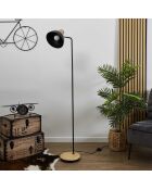 Lampadaire en métal noir - 34x145x24 cm