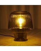 Lampe de table champignon noir/fume - 18x21x18 cm