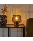 Lampe de table champignon noir/fume - 18x21x18 cm