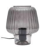 Lampe de table champignon noir/fume - 18x21x18 cm