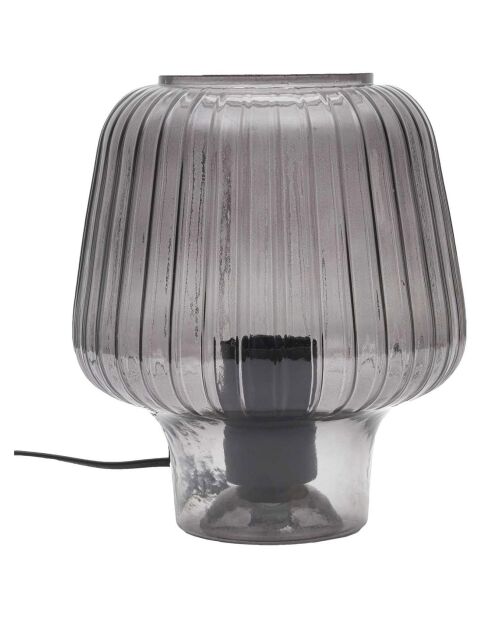 Zwart/smoke mushroom tafellamp - 18x21x18 cm