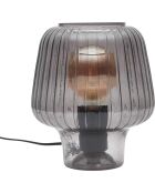 Lampe de table champignon noir/fume - 18x21x18 cm