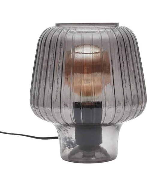 Lampe de table champignon noir/fume - 18x21x18 cm