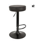 2 Tabourets de bar réglables Mumford noirs - 36x63.5x36 cm