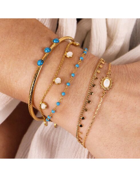 Bracelet Thelma en Laiton doré & Nacre