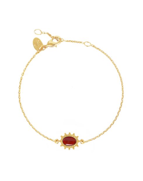 Bracelet Thelma en Laiton doré & Cornaline