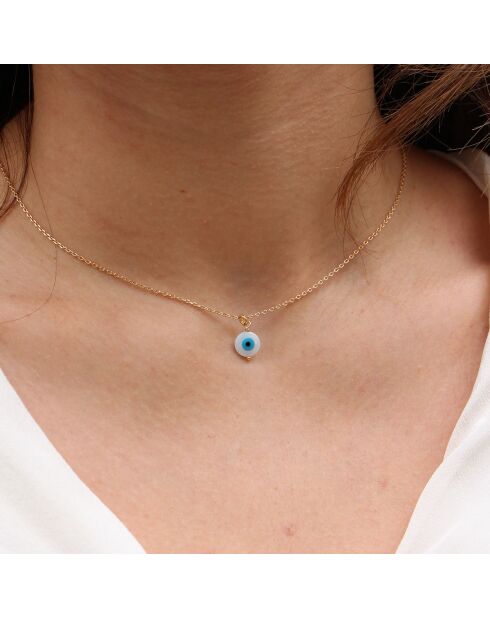 Collier Eye pendant en Laiton doré