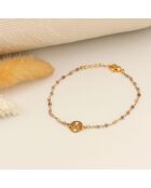Bracelet Mini Stone Fleur en Laiton doré & Améthyste