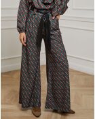 Pantalon imprimé Camille café