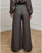 Pantalon imprimé Camille café
