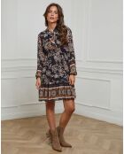 Robe imprimée mi-longue Charlie noire
