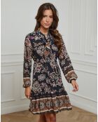 Robe imprimée mi-longue Charlie noire