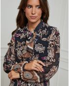 Robe imprimée mi-longue Charlie noire