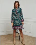 Robe imprimée mi-longue Charlie verte