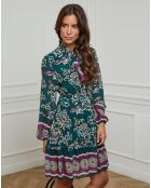 Robe imprimée mi-longue Charlie verte