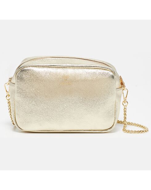 Amaia gouden leren schoudertas - 23x17,5x7 cm