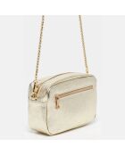 Amaia Schultertasche aus goldfarbenem Leder - 23x17,5x7 cm