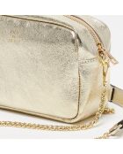 Amaia Schultertasche aus goldfarbenem Leder - 23x17,5x7 cm