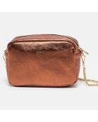 Sac bandoulière en Cuir Amaia bronze - 23x17.5x7 cm