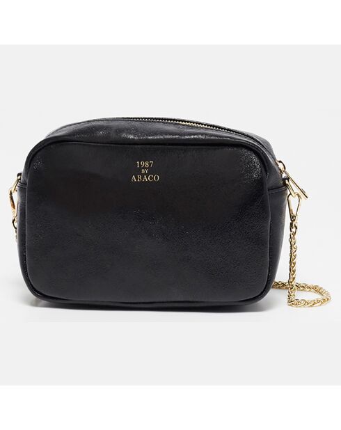 Amaia metalen zwarte leren schoudertas - 23x17,5x7 cm