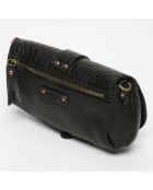 Sac bandoulière en Cuir d'Agneau Beauty noir - 22x11x3 cm