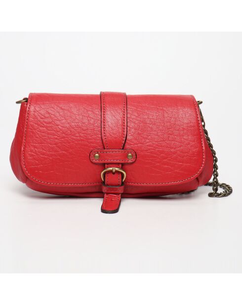 Sac bandoulière en Cuir d'Agneau Beauty rouge - 22x11x3 cm